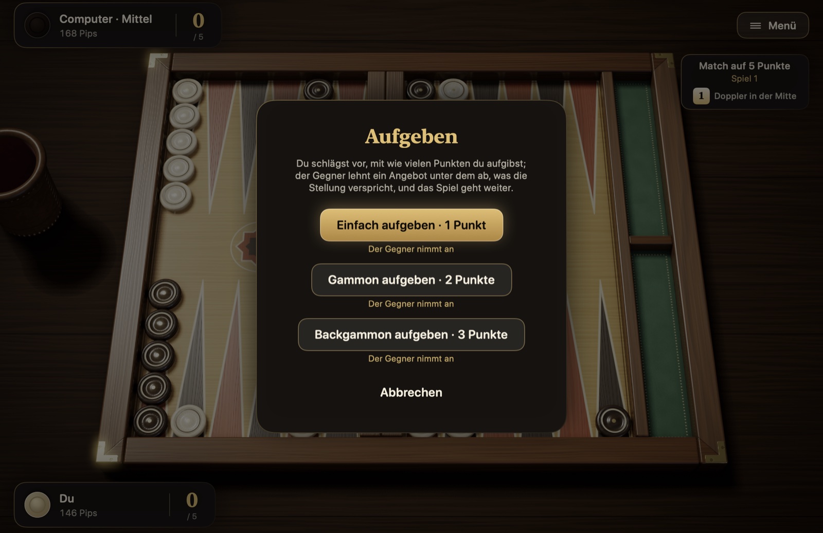 Karte „Aufgeben“