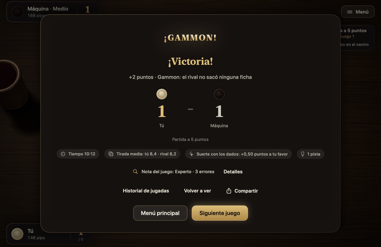 Tarjeta de fin de juego