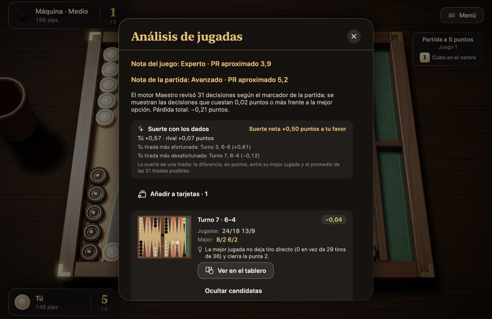 Análisis de jugadas