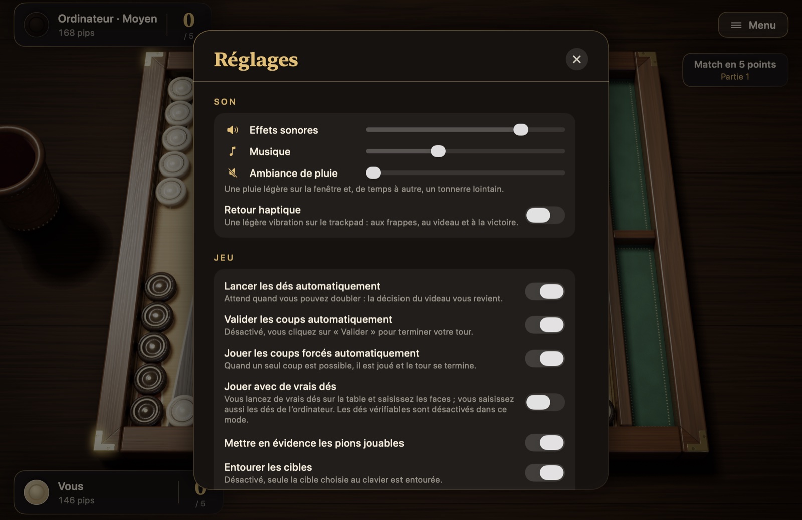 Réglages