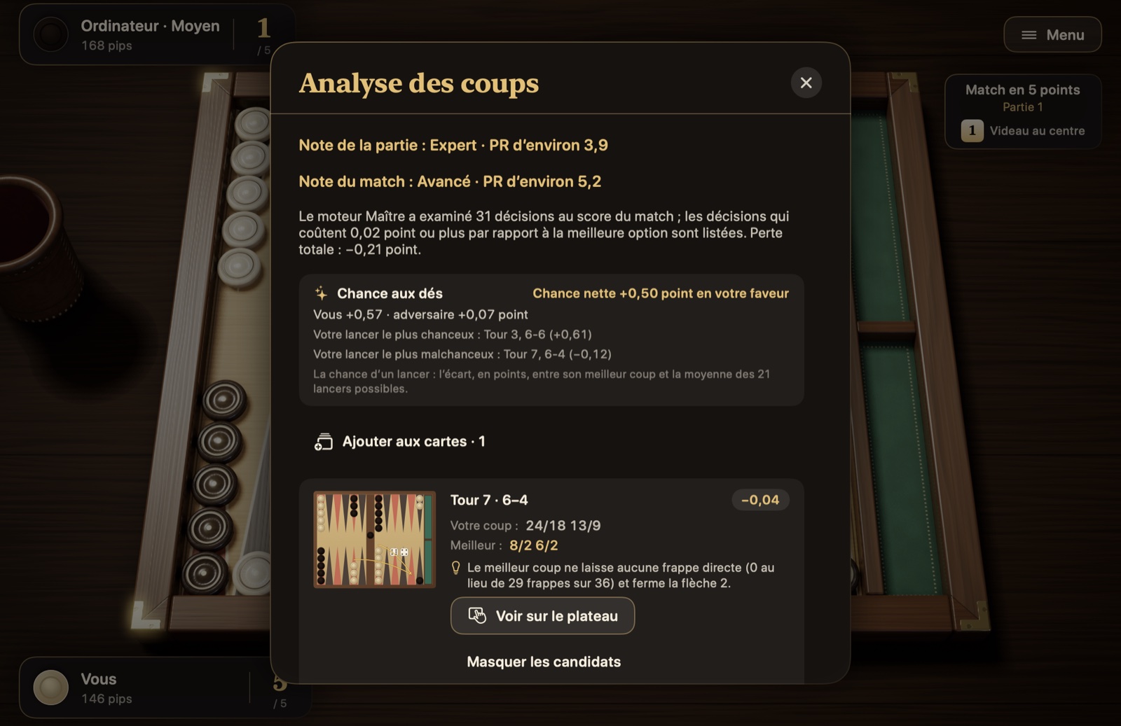 Analyse des coups