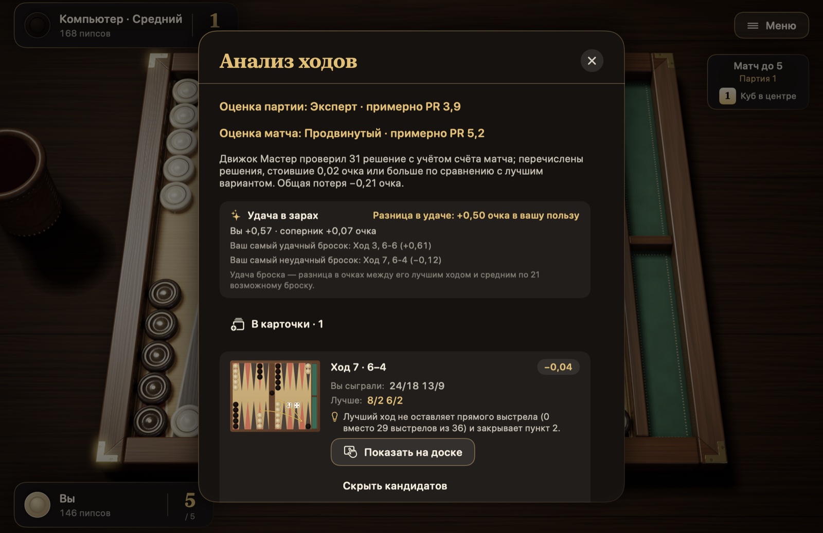 Анализ ходов